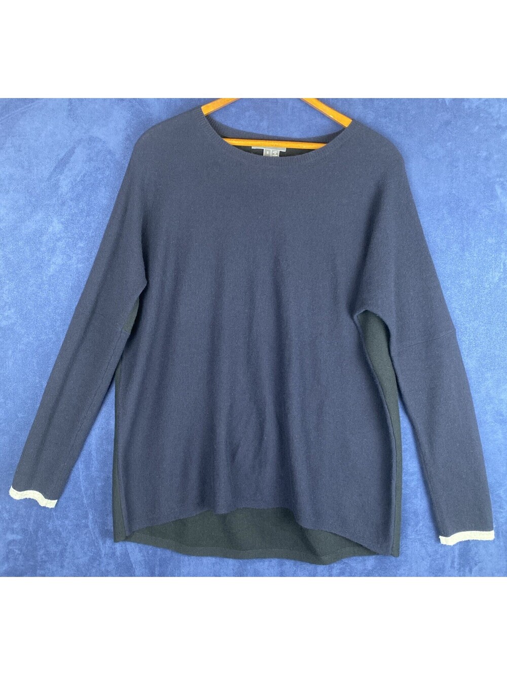 vince cashmere Blend sweater Sz S. Long Sleeve Boxy Color block Tunic Oversized